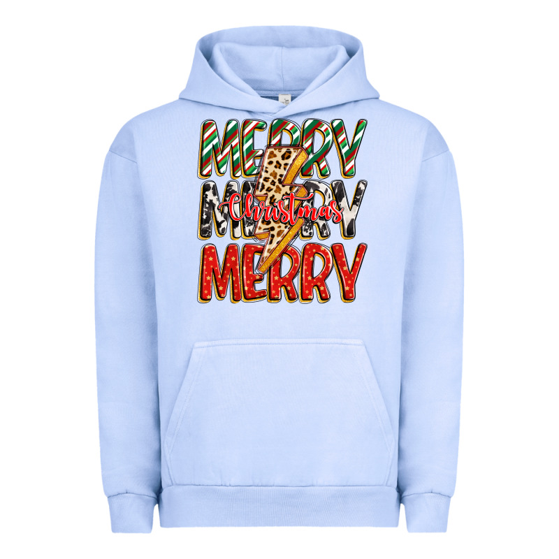 Merry Christmas Lightning Bolt Urban Hoodie by Zillion Design Studio | Teevron