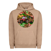 Pigment Burro Christmas Farm Red Tractor Urban Hoodie - RanaPortraitStore