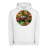 Pigment Lunar Rock Christmas Farm Red Tractor Urban Hoodie - RanaPortraitStore