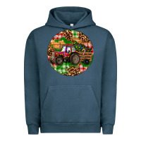 Pigment Midnight Navy Christmas Farm Red Tractor Urban Hoodie - RanaPortraitStore