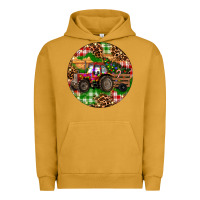 Pigment Peanut Butter Christmas Farm Red Tractor Urban Hoodie - RanaPortraitStore