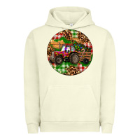 Pigment Pistachio Christmas Farm Red Tractor Urban Hoodie - RanaPortraitStore