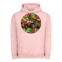 Pigment Salmon Christmas Farm Red Tractor Urban Hoodie - RanaPortraitStore