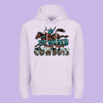 The World Needs More Cowboys Premium Hoodie Designed By Zillion Design Studio