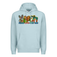 Blue Mist peace love free bird Premium Hoodie - Zillion Design Studio