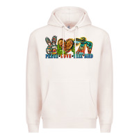 Pale Pink peace love free bird Premium Hoodie - Zillion Design Studio
