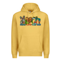 Antique Gold peace love free bird Premium Hoodie - Zillion Design Studio