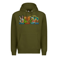 Army Green peace love free bird Premium Hoodie - Zillion Design Studio