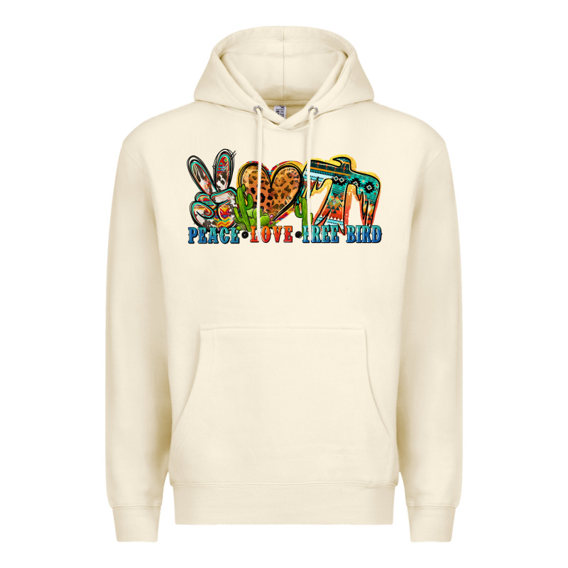 Peace Love Free Bird Premium Hoodie by Zillion Design Studio | Teevron