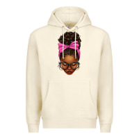 Sandshell afro messy bun pink bow Premium Hoodie - texasbilliewilder