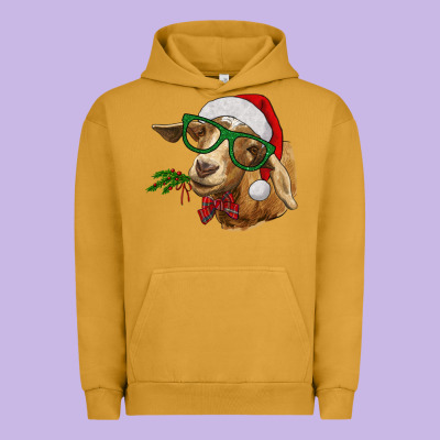 Urban Hoodie Christmas Glasses Goat