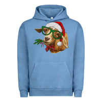 Pigment Pebble Blue Christmas Glasses Goat Urban Hoodie - RanaPortraitStore