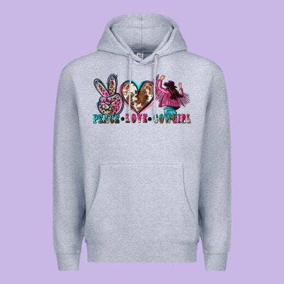 Peace Love Cowgirl Premium Hoodie Designed By Zillion Design Studio