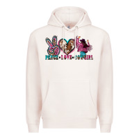 Pale Pink peace love cowgirl Premium Hoodie - Zillion Design Studio