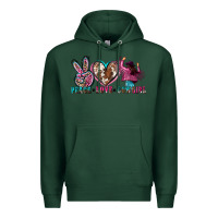 Sports Green peace love cowgirl Premium Hoodie - Zillion Design Studio
