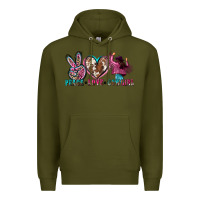 Army Green peace love cowgirl Premium Hoodie - Zillion Design Studio