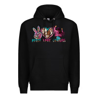 Black peace love cowgirl Premium Hoodie - Zillion Design Studio