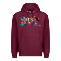 Burgundy peace love cowgirl Premium Hoodie - Zillion Design Studio