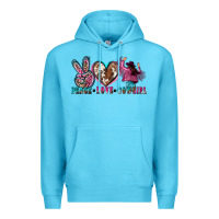 Ocean Blue peace love cowgirl Premium Hoodie - Zillion Design Studio