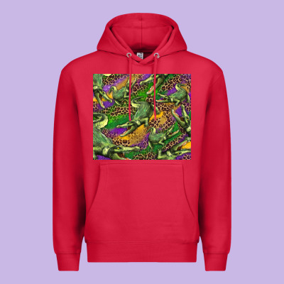 Mardi Gras Louisiana Crocodile Leopard Premium Hoodie Designed By Ranaportraitstore