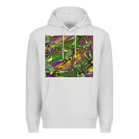 Dove Grey mardi gras louisiana crocodile leopard Premium Hoodie - RanaPortraitStore