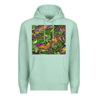 Seafoam mardi gras louisiana crocodile leopard Premium Hoodie - RanaPortraitStore