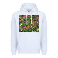 White mardi gras louisiana crocodile leopard Premium Hoodie - RanaPortraitStore