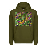 Army Green mardi gras louisiana crocodile leopard Premium Hoodie - RanaPortraitStore