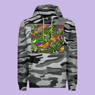 Mardi Gras Louisiana Crocodile Leopard Premium Hoodie Designed By Ranaportraitstore