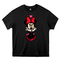 Black Minnie Mouse Heavy Core Tee - CowhideDigitalArt