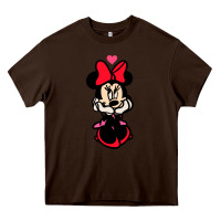 Chocolate Brown Minnie Mouse Heavy Core Tee - CowhideDigitalArt
