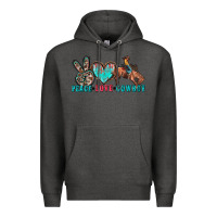 Charcoal Heather peace love cowboy Premium Hoodie - Zillion Design Studio
