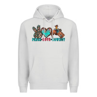 Dove Grey peace love cowboy Premium Hoodie - Zillion Design Studio