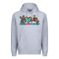 Heather Grey peace love cowboy Premium Hoodie - Zillion Design Studio