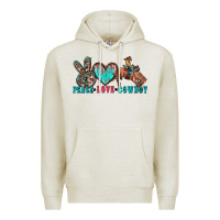 Oatmeal Heather peace love cowboy Premium Hoodie - Zillion Design Studio
