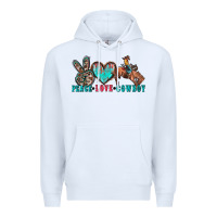 White peace love cowboy Premium Hoodie - Zillion Design Studio