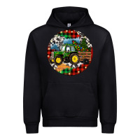 Black Christmas Farm Tractor Urban Hoodie - RanaPortraitStore