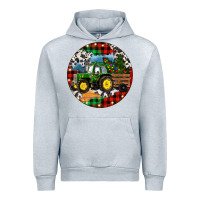 Heather Grey Christmas Farm Tractor Urban Hoodie - RanaPortraitStore