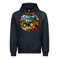 Navy Christmas Farm Tractor Urban Hoodie - RanaPortraitStore