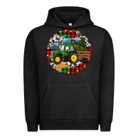Pigment Black Christmas Farm Tractor Urban Hoodie - RanaPortraitStore