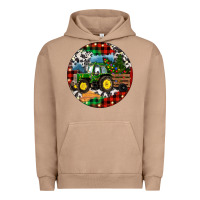 Pigment Burro Christmas Farm Tractor Urban Hoodie - RanaPortraitStore