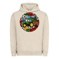 Pigment French Oak Christmas Farm Tractor Urban Hoodie - RanaPortraitStore