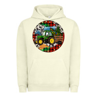 Pigment Pistachio Christmas Farm Tractor Urban Hoodie - RanaPortraitStore