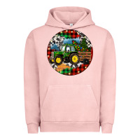 Pigment Salmon Christmas Farm Tractor Urban Hoodie - RanaPortraitStore