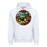 White Christmas Farm Tractor Urban Hoodie - RanaPortraitStore
