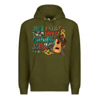 Army Green just a girl who loves country music Premium Hoodie - Zillion Design Studio
