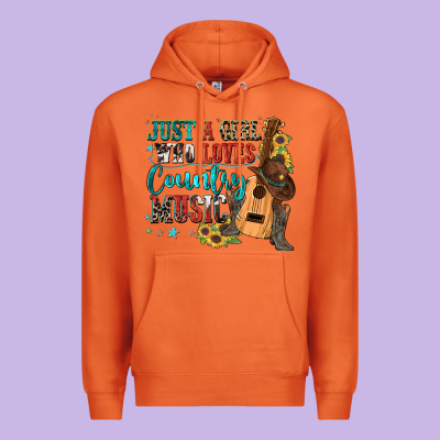 Just A Girl Who Loves Country Music Premium Hoodie Designed By Zillion Design Studio