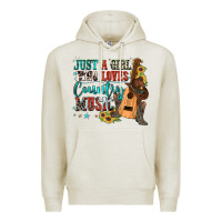 Oatmeal Heather just a girl who loves country music Premium Hoodie - Zillion Design Studio