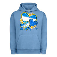 Pigment Pebble Blue nicaragua hearts Urban Hoodie - texasbilliewilder