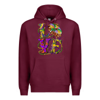 Burgundy Mardi Gras Love With King Cake Premium Hoodie - RanaPortraitStore